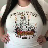Image 1 of PRIMITIVE - THAT'S HOW I LIVE Tiki/Cramps mash-up Ladies Size T-Shirt