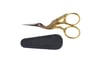 Gingher Gold-Handled Stork Embroidery Scissors with Leather Case