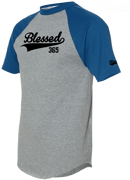 Image 1 of Blessed 365 Short Sleeve Baseball Tee - Royal Blue