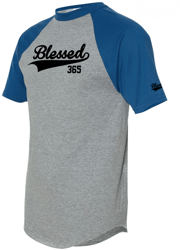 Image of Blessed 365 Short Sleeve Baseball Tee - Royal Blue