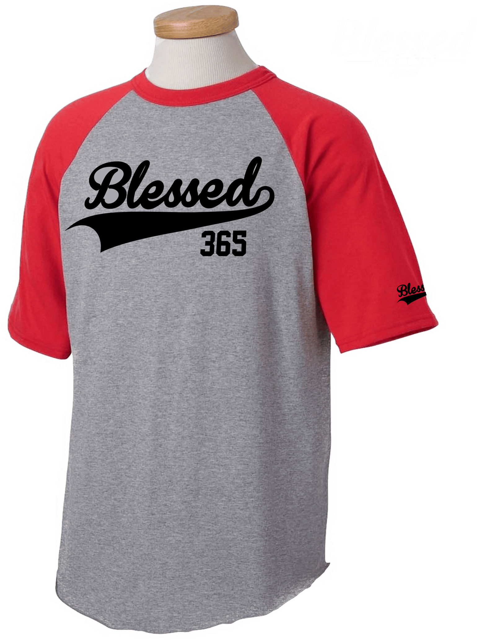 Image of Blessed 365 Short Sleeve Baseball Tee - Red