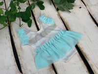 Image 1 of Mint & cream sitter girl romper 