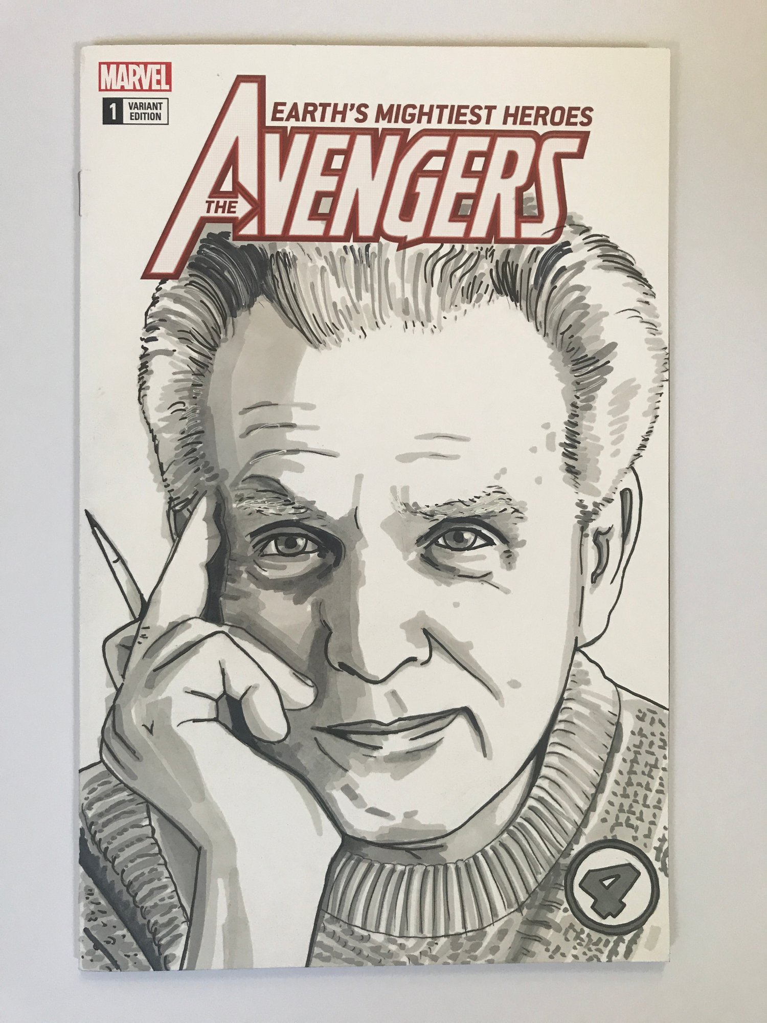 Marvel Comics The Avengers #1 Sketch Cover with 'Jack Kirby' Original Art
