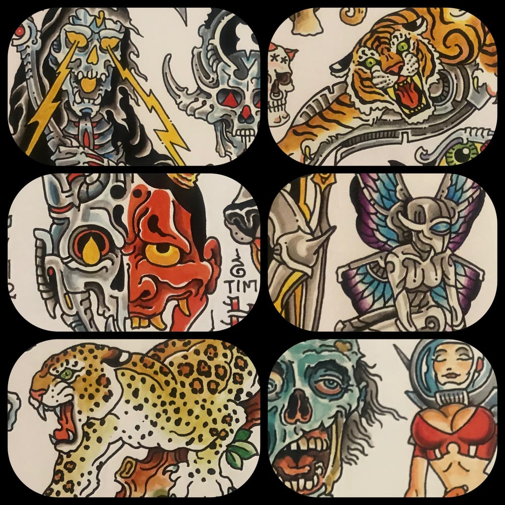 Image of Tim Lehi 2020 Tattoo Flash Set #1