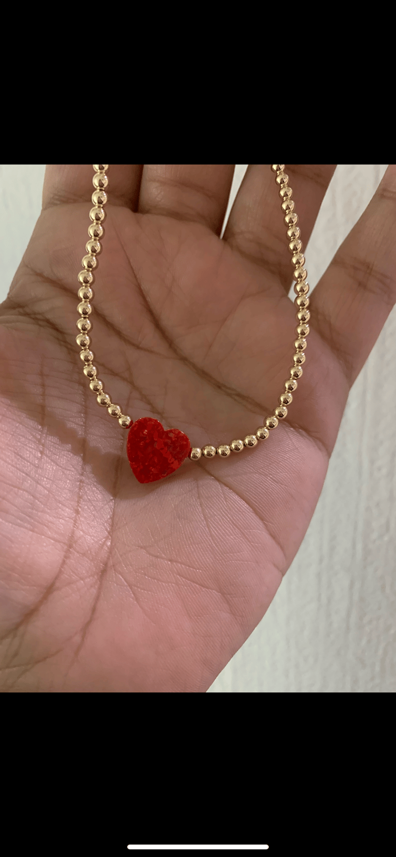 Image of Heart Anklet comes in red or white & Om anklet (sold separately)