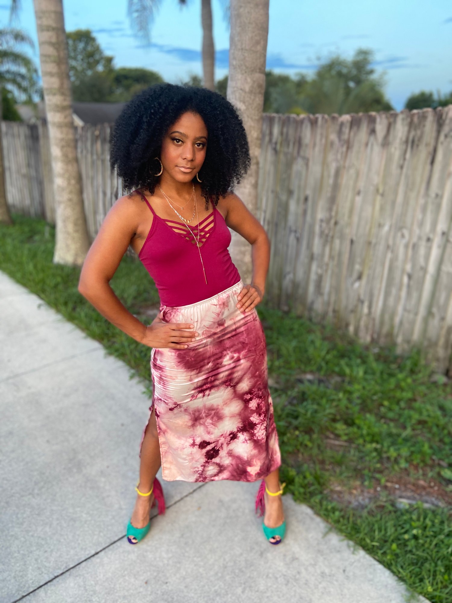 Image of Tye Dye Midi Skirt 