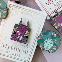 Image 3 of Mythical Mishaps Pin Set: Medusa & The Dragon
