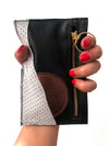 Piece Out Mini - Black, Copper and White Leather Card Holder