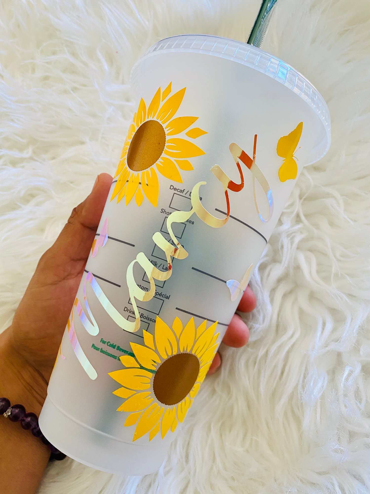 Image of Sunflower with butterflies