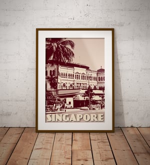 Image of Vintage poster Singapore - Raffles Hotel - Fine Art Print