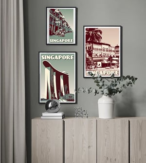 Image of Vintage poster Singapore - Raffles Hotel - Fine Art Print