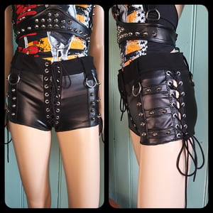 Image of Shorts with lacings and studs