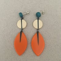 Image 1 of long leaf drop earrings