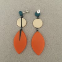 Image 2 of long leaf drop earrings