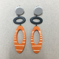 Image 1 of long maxi ellipse earrings