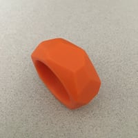 Image 3 of orange faceted geo ring