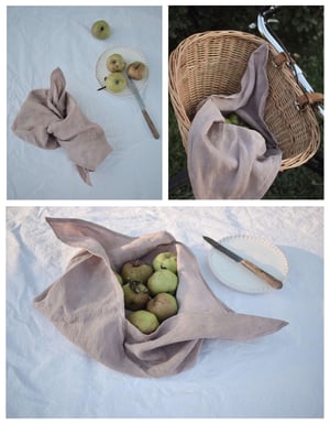 Image of Linen wrap bags in a set of two 