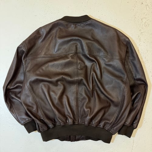 Image of 2000s Leather Bomber Jacket, Size XL - XXL