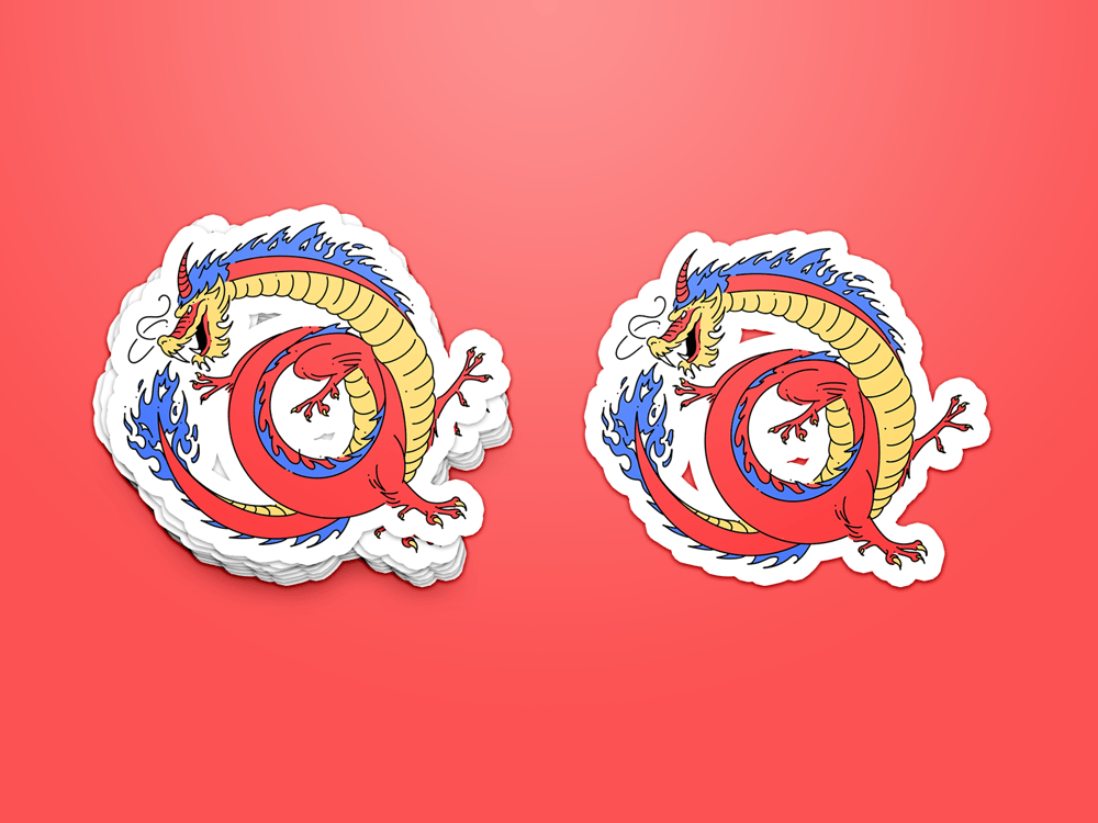 Image of Gentle Oriental Ouroboros sticker
