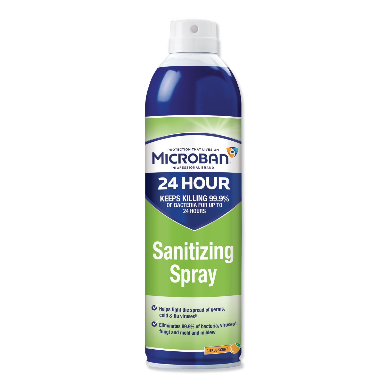 Image of Microban 24-Hour Disinfectant Sanitizing Spray, Citrus, 15 oz (LIMITED 2 CASES)