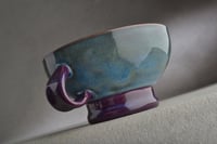 Image 3 of Dottie Shaving Bowl Made To Order Mottled Blue Purple Lather Bowl With Handle by Symmetrical