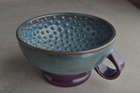 Image 4 of Dottie Shaving Bowl Made To Order Mottled Blue Purple Lather Bowl With Handle by Symmetrical