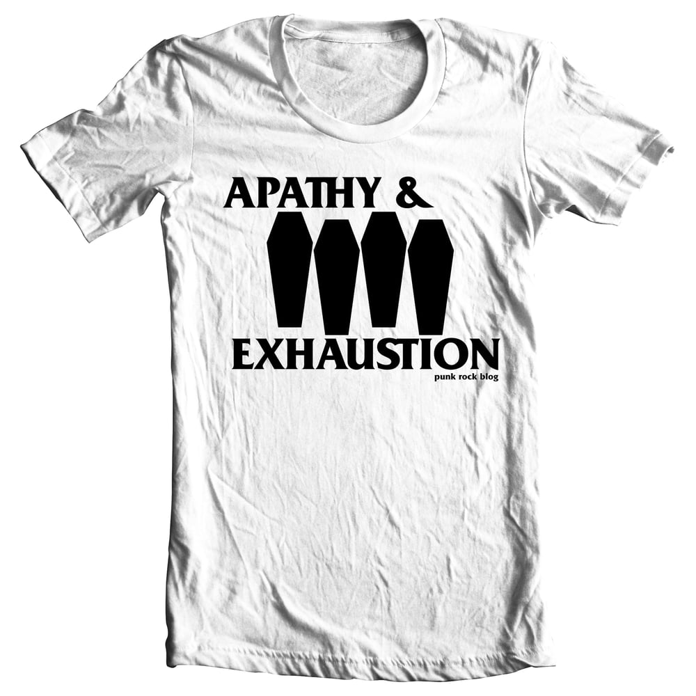 Image of PRE-ORDER: Apathy & Exhaustion - Coffin Flag T-shirt (White)