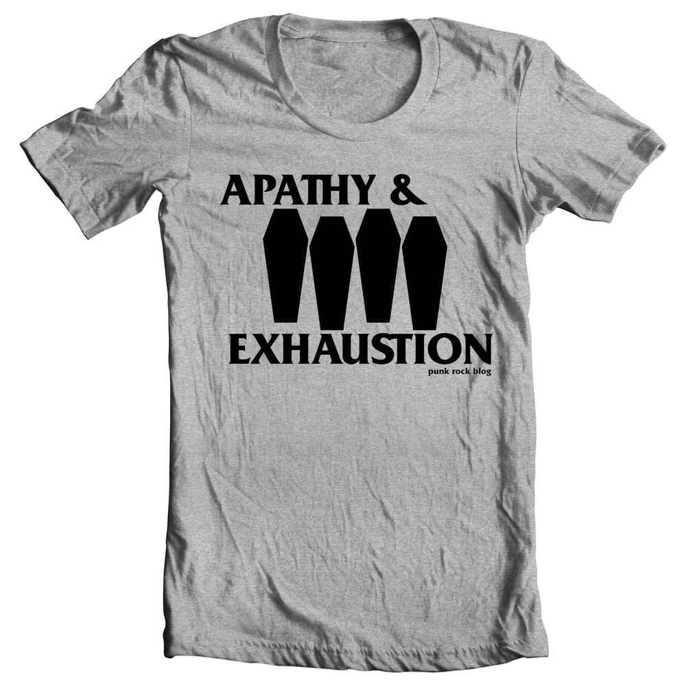 Image of PRE-ORDER: Apathy & Exhaustion - Coffin Flag T-shirt (heather grey)