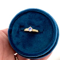 Image 1 of 14k gold rainbow moonstone ring