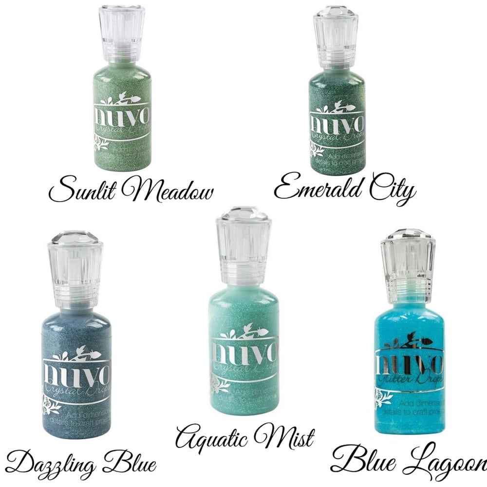 Image of Nuvo Glitter Drops ~ Green & Blue Hues 