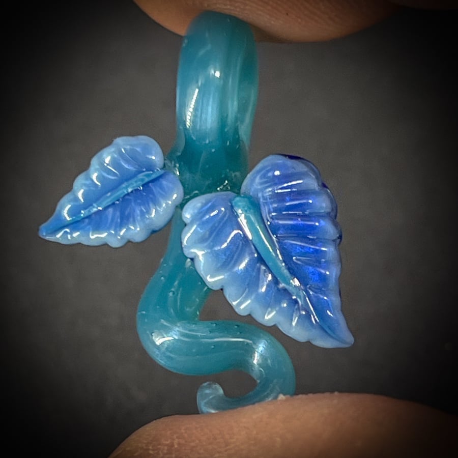 Image of Mini Blue 2 Leaf Pendant