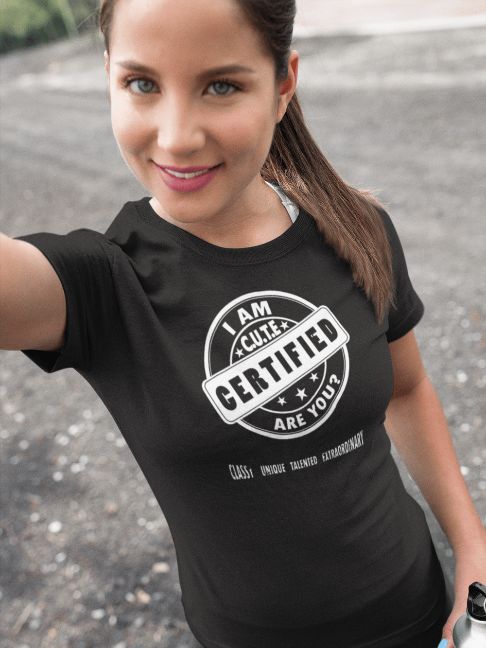 Image of C.U.T.E CERTIFIED/BLACK/WHITE PRINT TEE