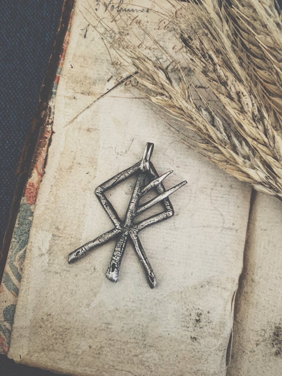 WOLF Bind Rune sterling silver pendant | Darkwood Jewelry