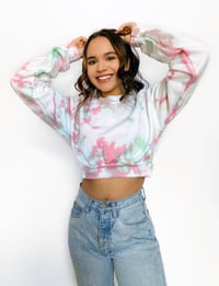 Watermelon Sugar Tie Dyed Cropped Sweatshirt