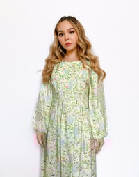 Vintage 1970s Floral Silk Prairie Dress