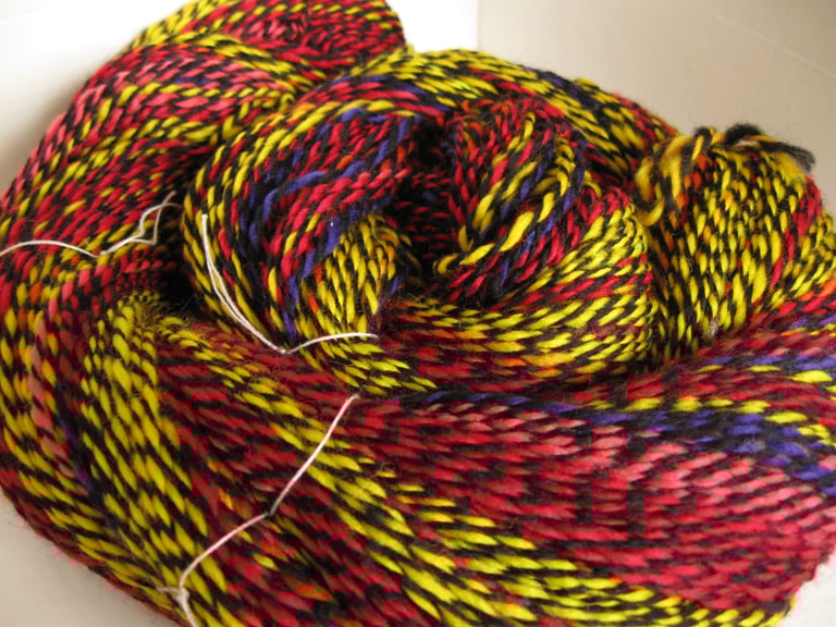 Rainbow Black - Handspun Superwash Merino
