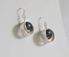 Framed pearl earrings silver
