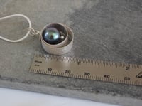 Image 2 of Framed Pearl Pendant - Silver