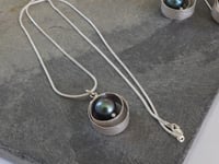 Image 3 of Framed Pearl Pendant - Silver