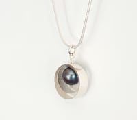 Image 1 of Framed Pearl Pendant - Silver