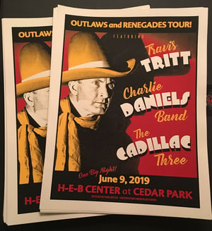 Image of Travis Tritt, Charlie Daniels Band, Cadillac Three - Austin, 2019