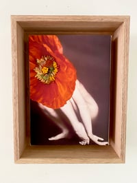 Image 1 of Orange Deep Repose photographic collage with embroidery one off