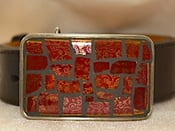 Image of 'I Sea Red' Arabesque 197 Mosaic Belt Buckle