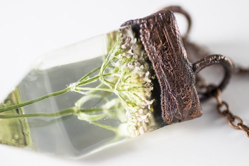 Image of Valerian (Valeriana officinalis) - Small Copper Prism Necklace #3