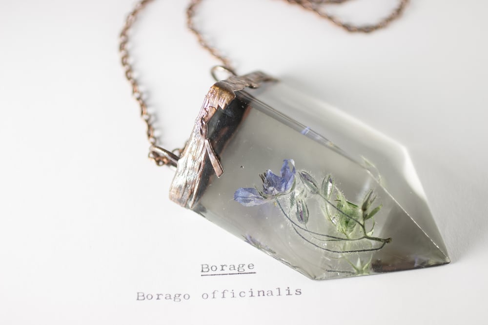 Image of Borage (Borago officinalis) - Chunky Copper Prism Statement Piece #1