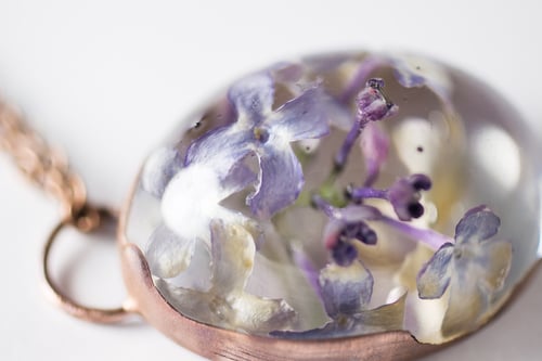 Image of Lilac (Syringa vulgaris) - Copper Plated Necklace #4