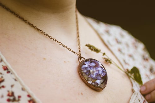 Image of Lilac (Syringa vulgaris) - Copper Plated Necklace #6