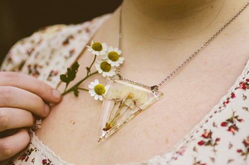 Image of Crab Apple (Malus) - Triangular Pressed Pendant #1