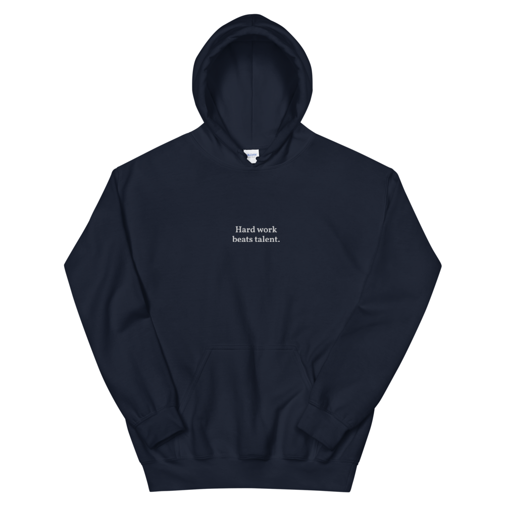 Image of "Hard work beats talent" Embroidery Hoodie