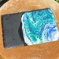 “Oceanic Cheeseboard” Slate, Acrylic, and Resin SOLD